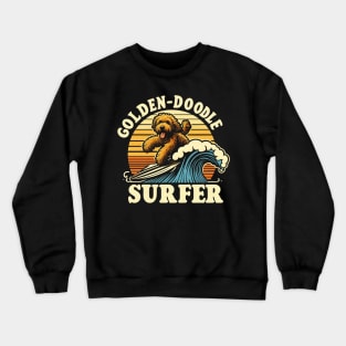 Retro Goldendoodle Surfer Crewneck Sweatshirt